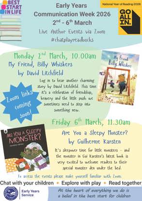 Live author event poster